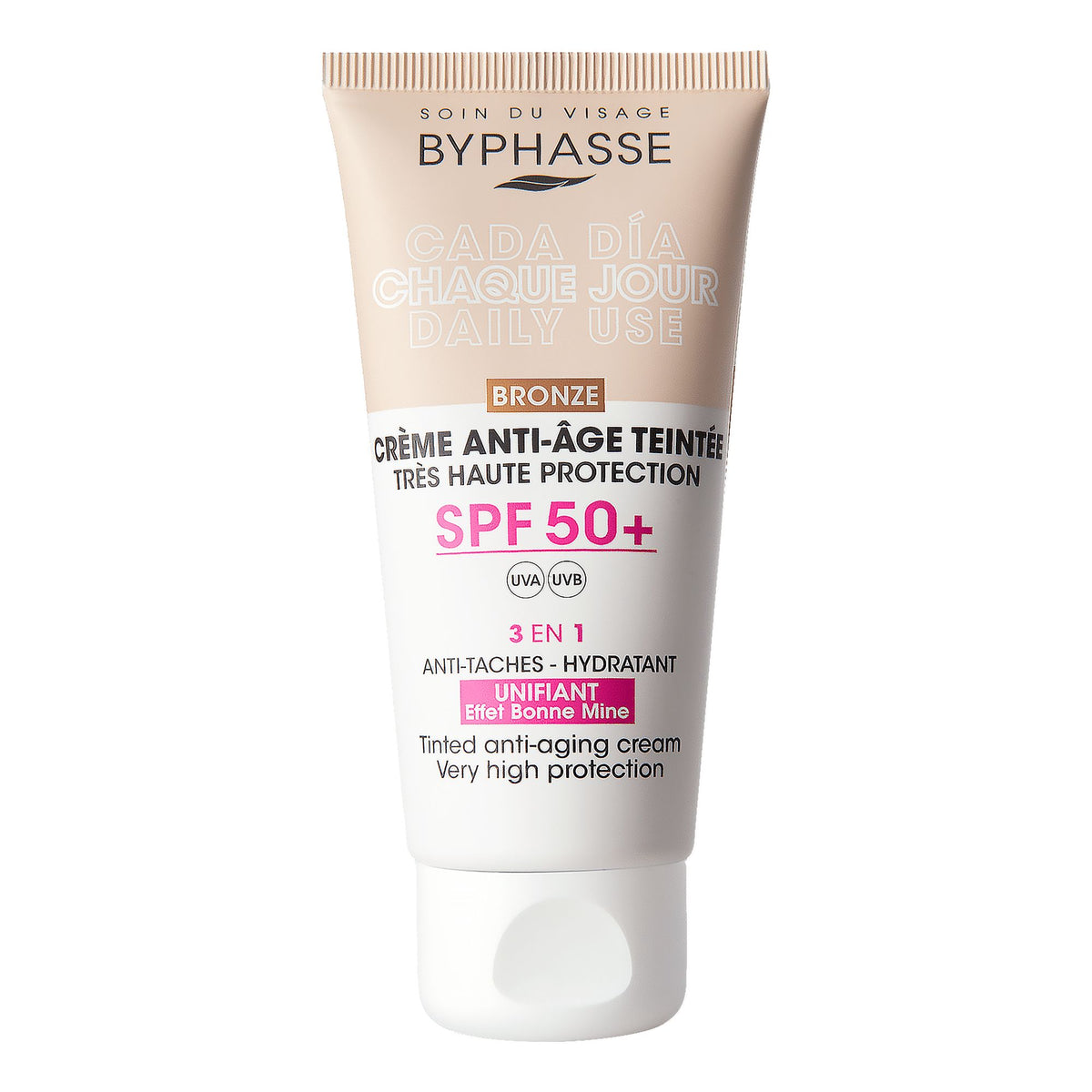 BYPHASSE Anti-aging FACIAL CREAM with color SPF50+ #bronze 50 ml