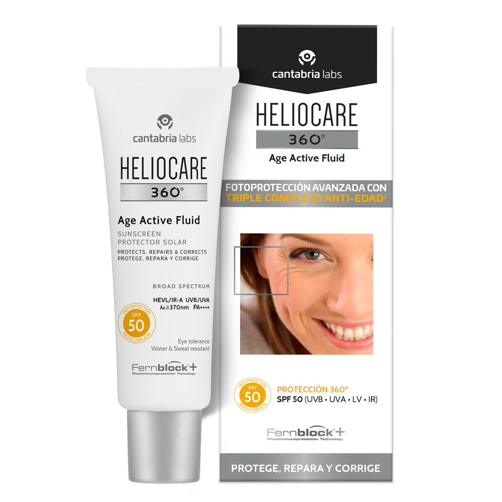 HELIOCARE 360° fluid sunscreen prevents and corrects signs of photoaging SPF50 50 ml
