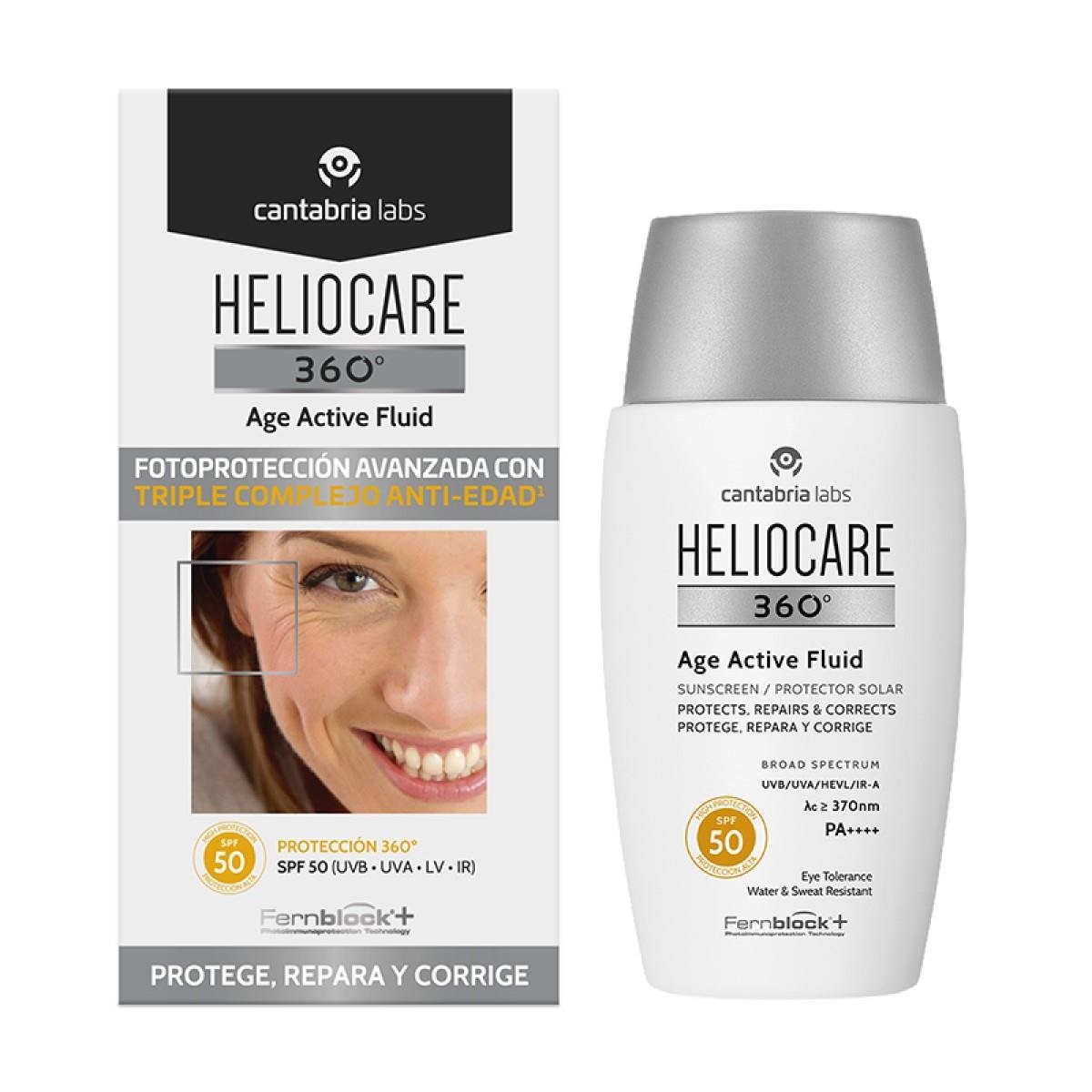 HELIOCARE 360° fluid sunscreen prevents and corrects signs of photoaging SPF50 50 ml