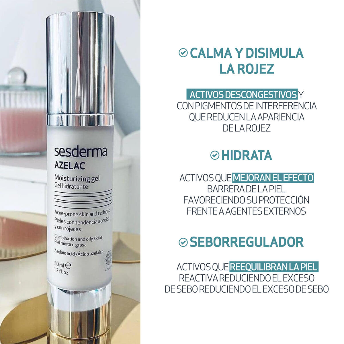 SESDERMA AZELAC gel hidratante 50 ml