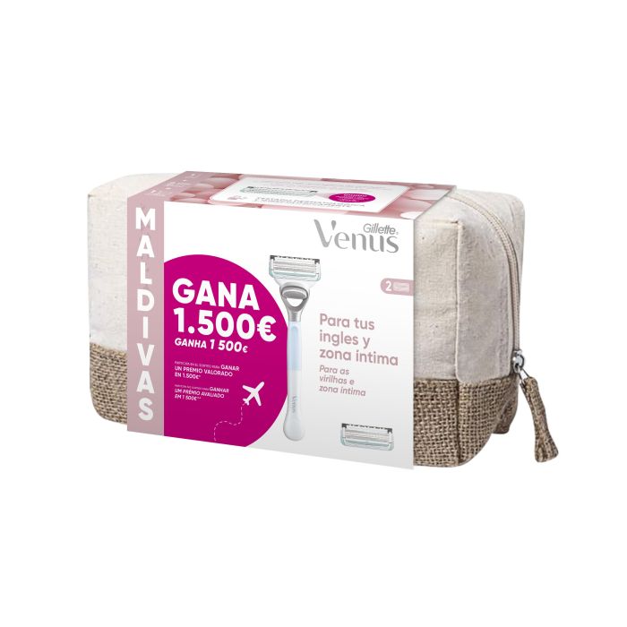 GILLETTE VENUS INTIMA MALDIVES TOILETRY BAG razor + 2 refills