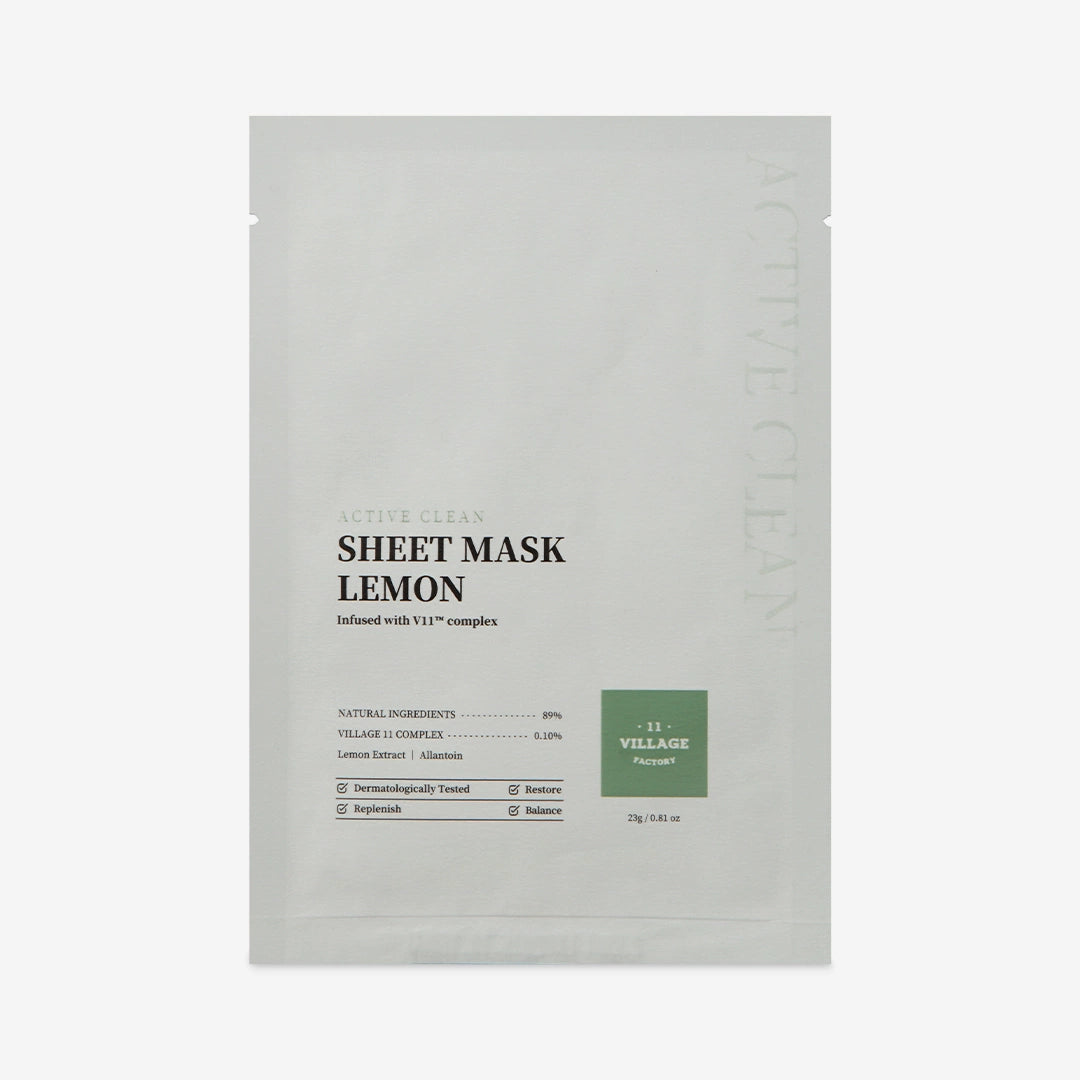 VILLAGE 11 ACTIVE CLEAN sheet mask lemon 23 gr