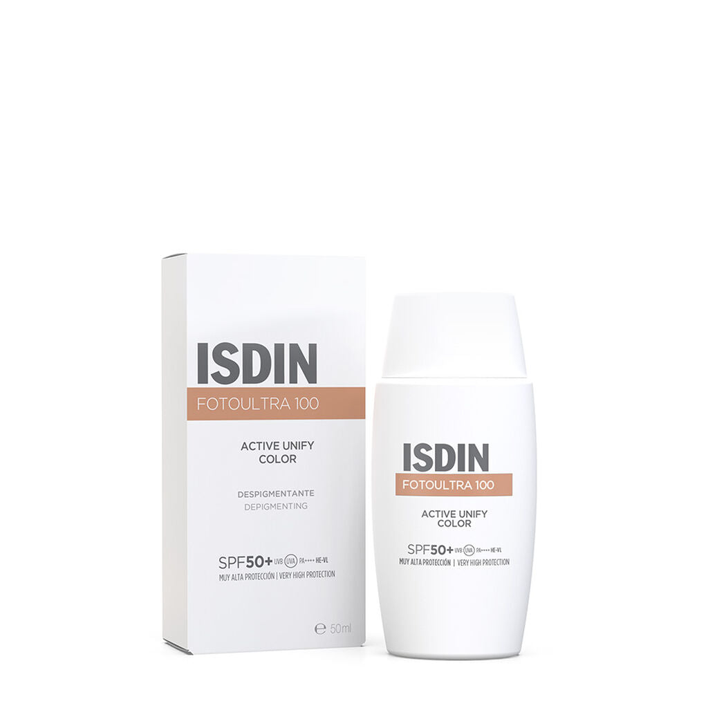 ISDIN FOTO ULTRA 100 tinted facial sunscreen prevents sun spots SPF50+ 50 ml