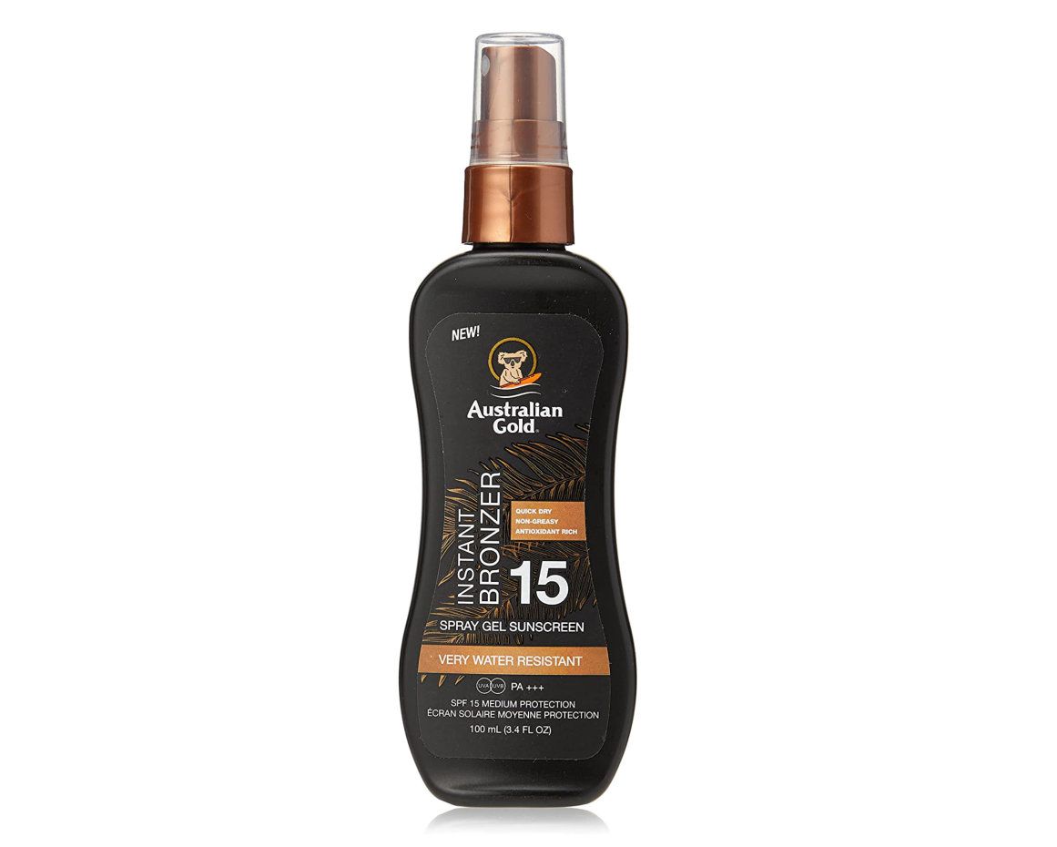 AUSTRALIAN GOLD SUNSCREEN SPF15 spray gel with instant bronzer 100 ml