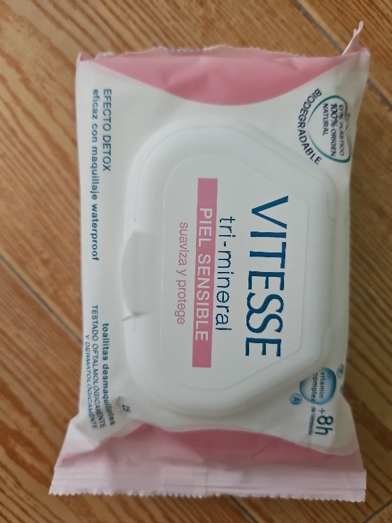 VITESSE TRI-MINERAL SENSITIVE SKIN makeup remover wipes 25 units