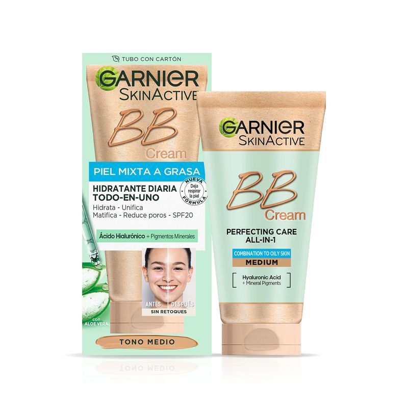 GARNIER SKINACTIVE BB CREAM combination to oily skin daily moisturizer SPF 25 #medium tone 50 ml