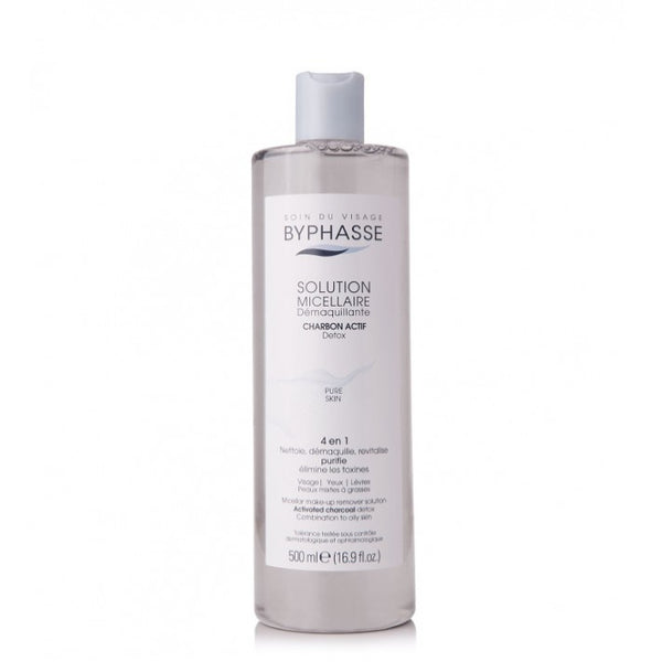 BYPHASSE Micellar solution makeup remover with activated carbon 500 ml