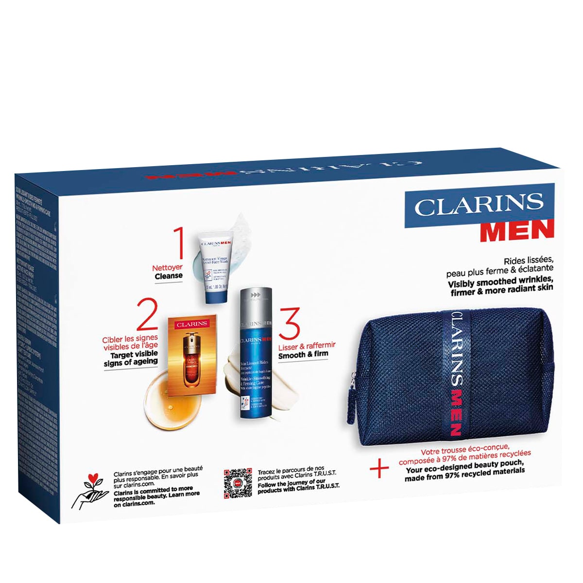 CLARINS MEN GEL CREAM ANTI-AGING AND FIRMING 4 pc SET
