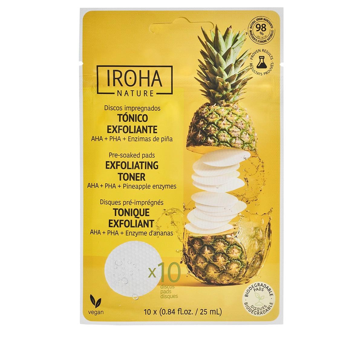 IROHA EXFOLIATING TONER pre-soaked pads 10 u