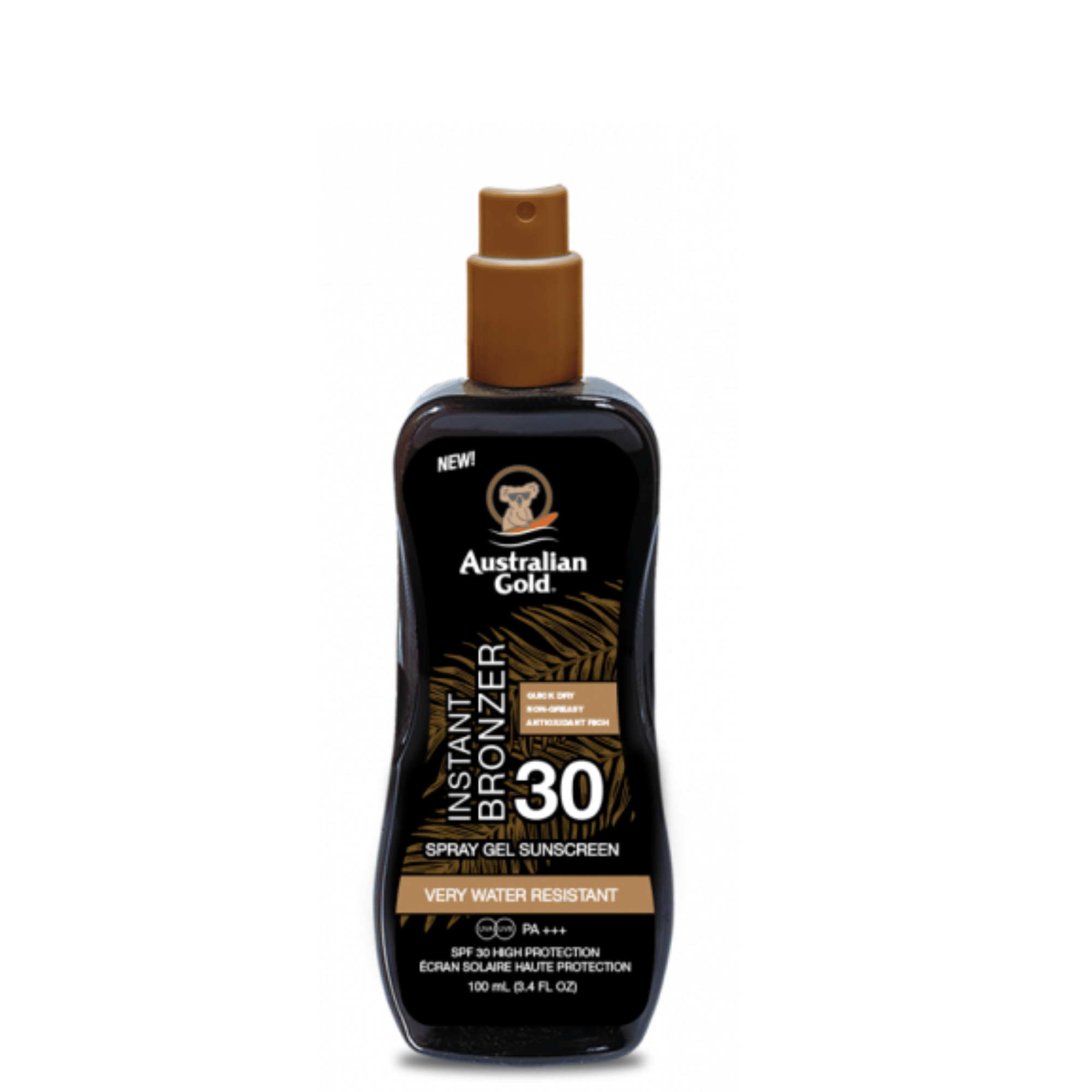 AUSTRALIAN GOLD SUNSCREEN SPF30 spray gel with instant bronzer 237 ml