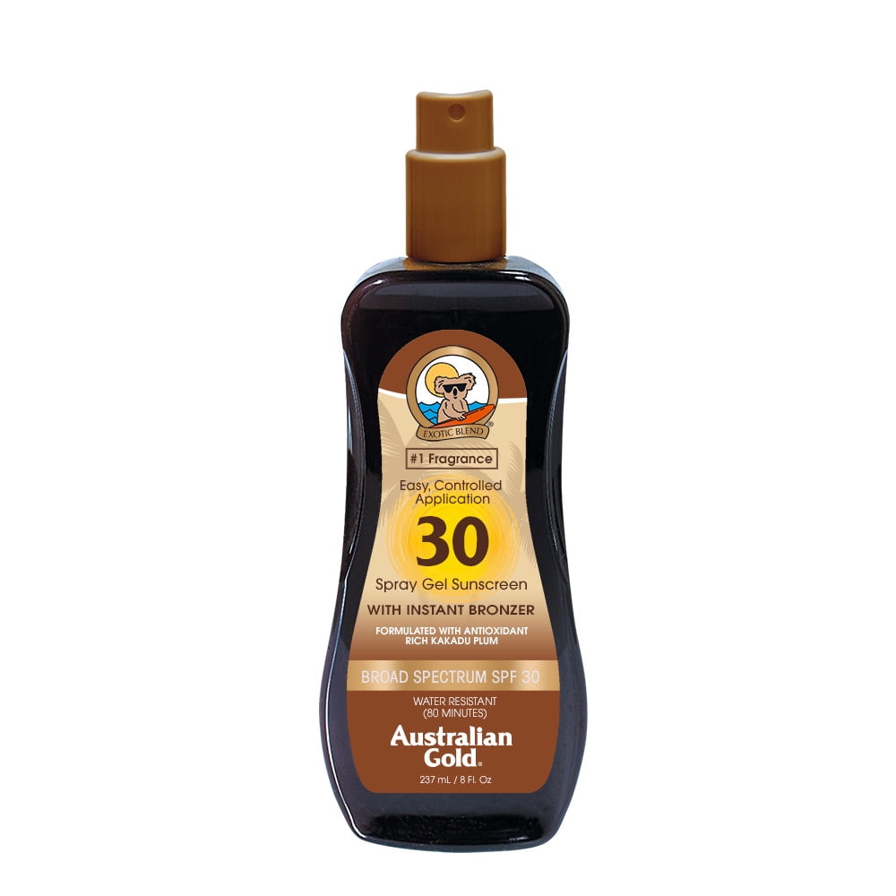 AUSTRALIAN GOLD SUNSCREEN SPF30 spray gel with instant bronzer 100 ml