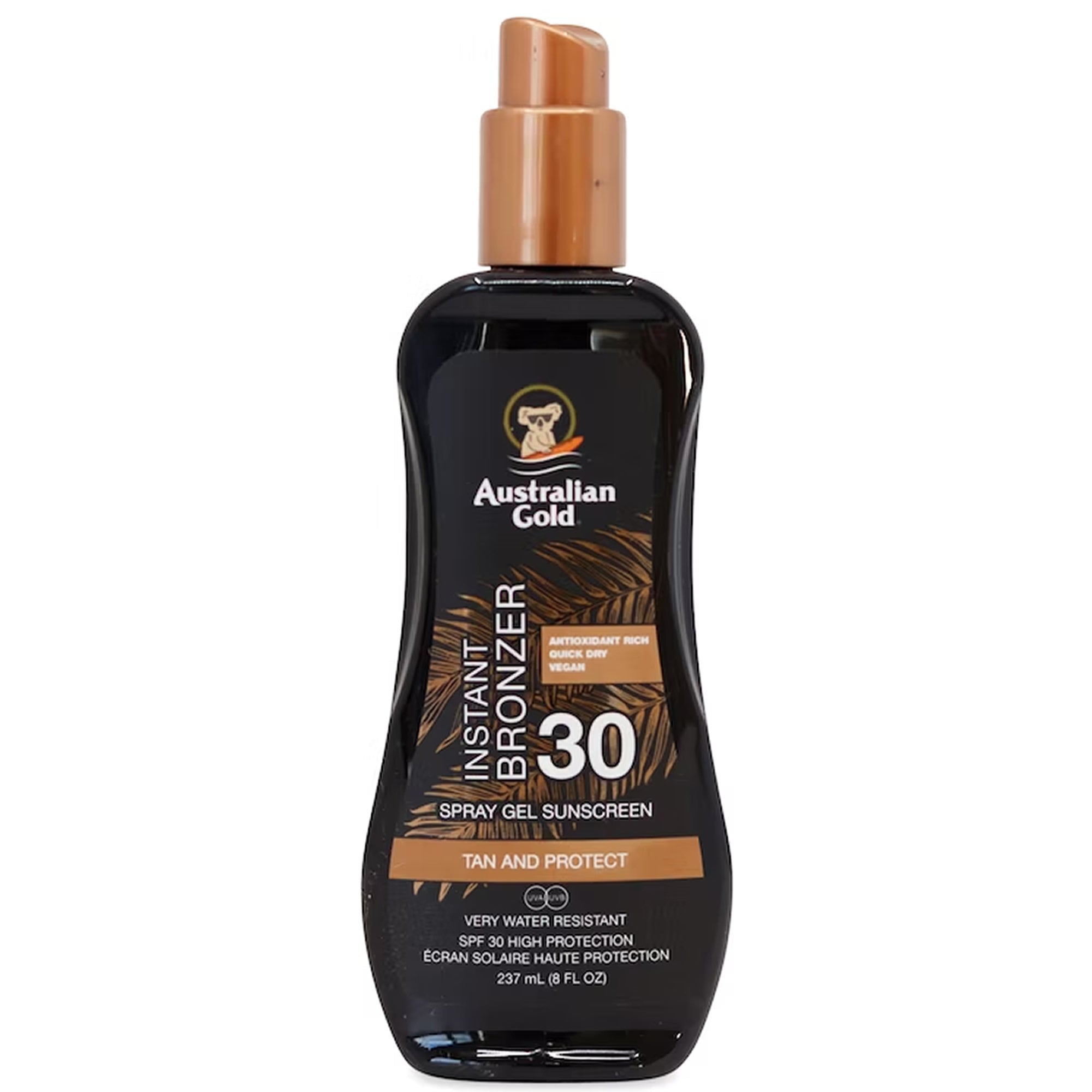 AUSTRALIAN GOLD SUNSCREEN SPF50 spray gel with instant bronzer 237 ml