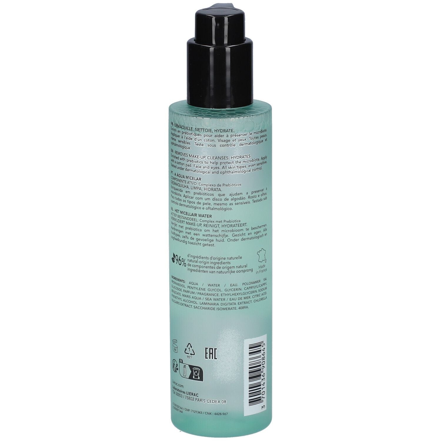 LIERAC DESMAQUILLANTE agua micelar 400 ml