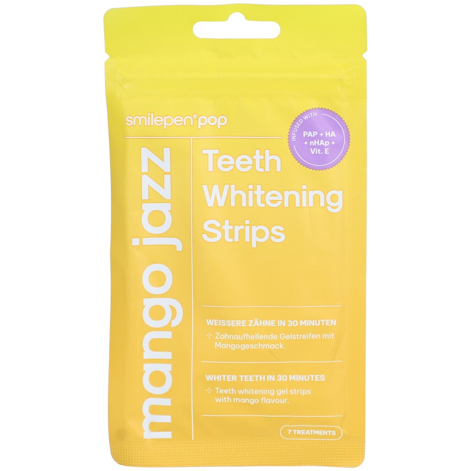 POP. Mango Flavored Whitening Strips 7 Units