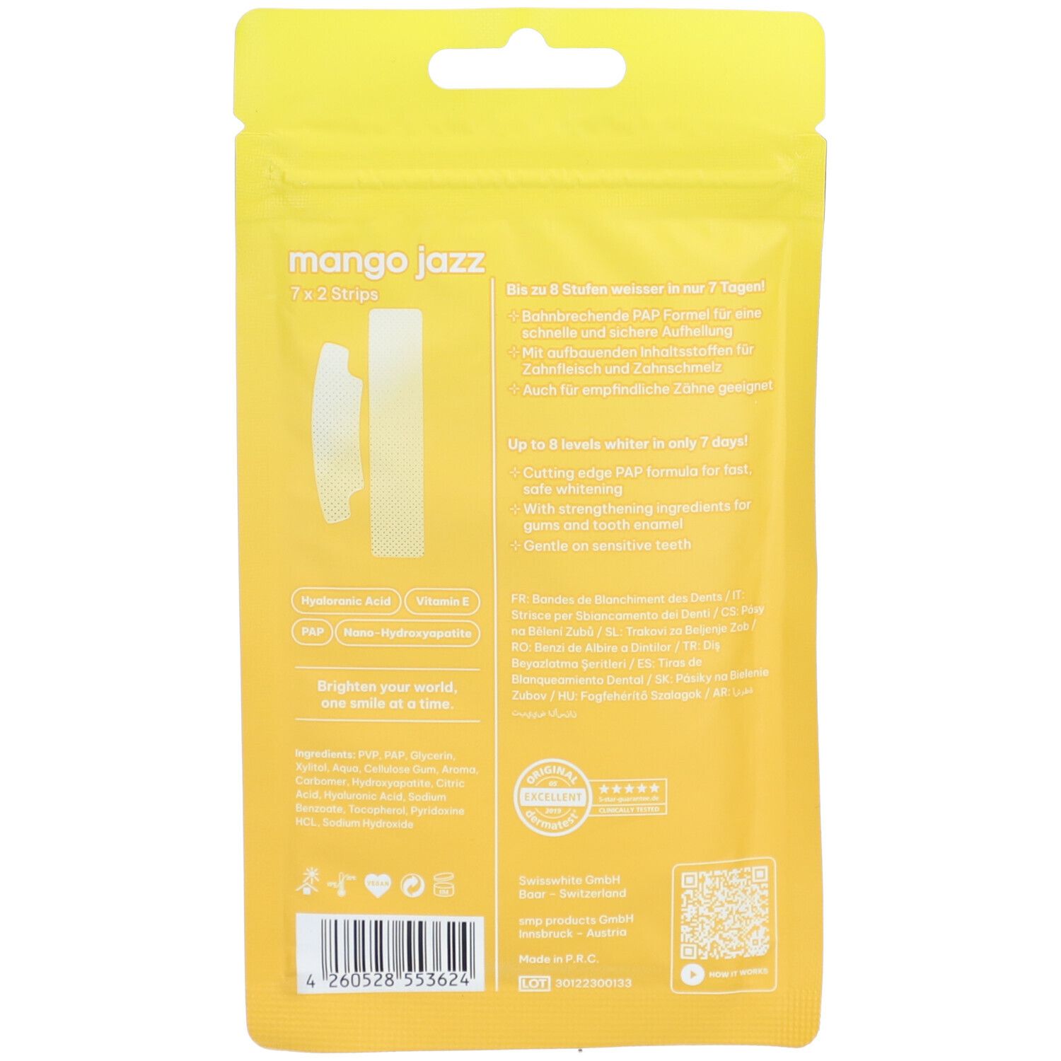 POP. Mango Flavored Whitening Strips 7 Units