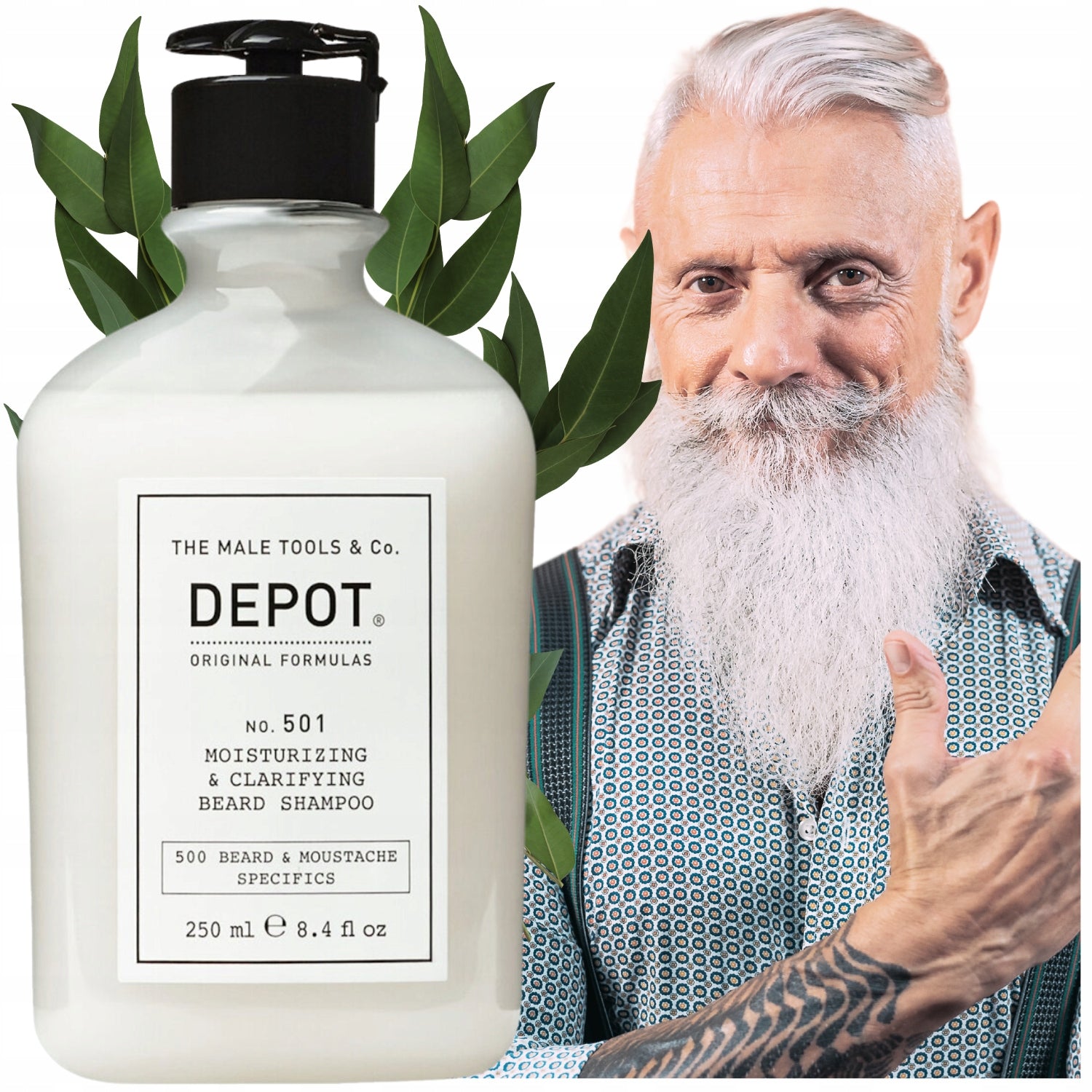 DEPOT BEARD &amp; MUSTACHE Nº501 moisturizing &amp; clarifying beard shampoo 250 ml