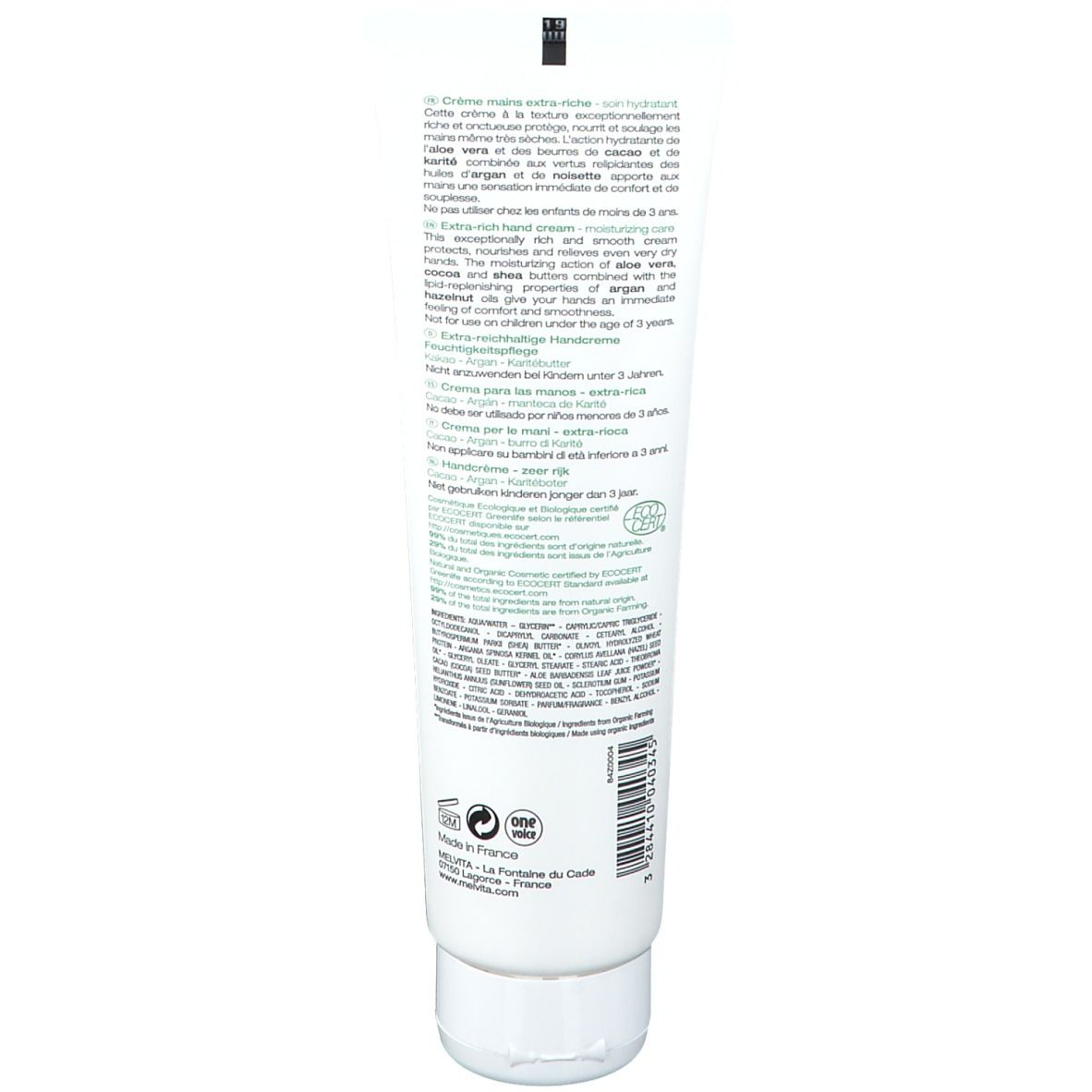 MELVITA BODY ESSENTIALS extra-rich hand cream 150 ml