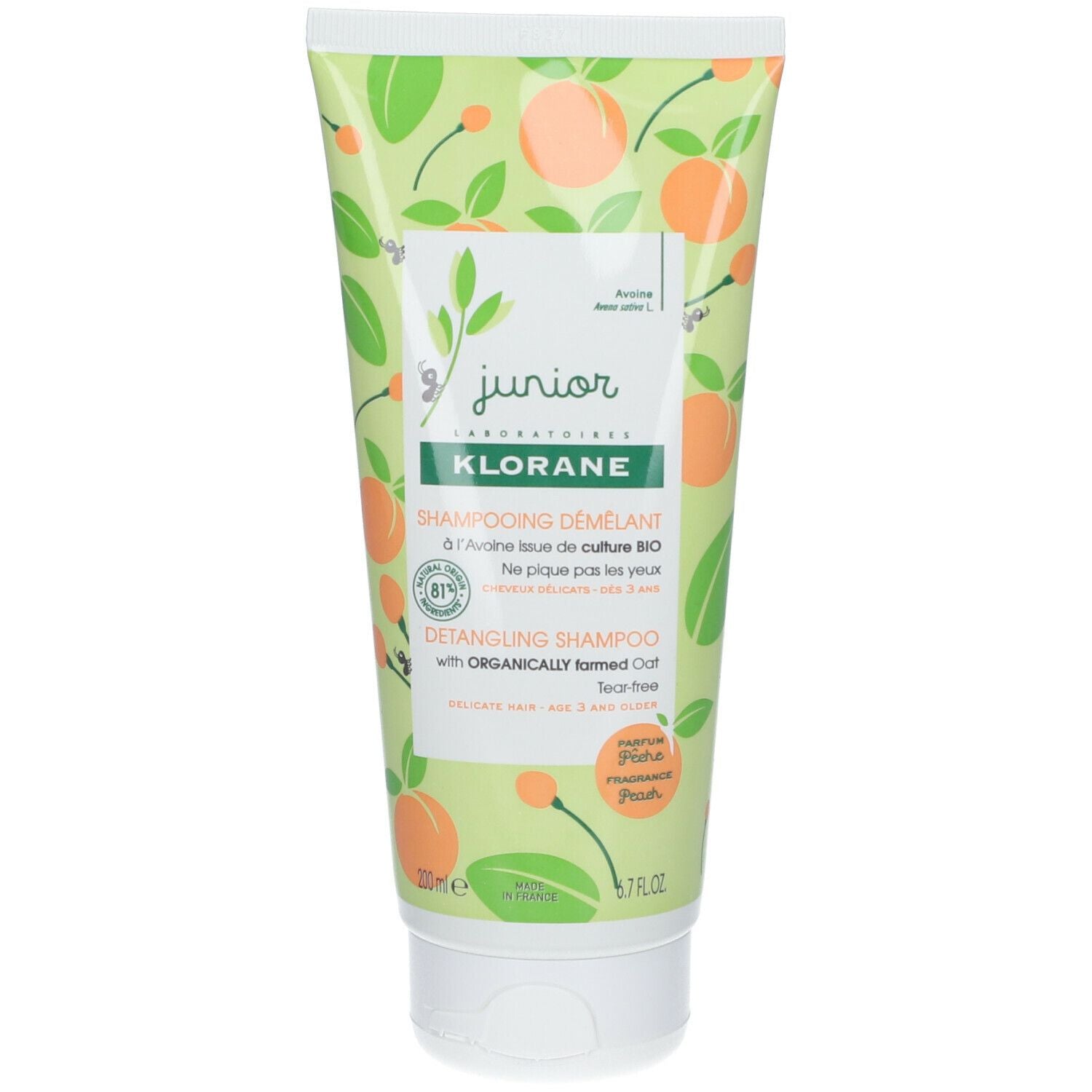 KLORANE JUNIOR peach detangling shampoo 200 ml