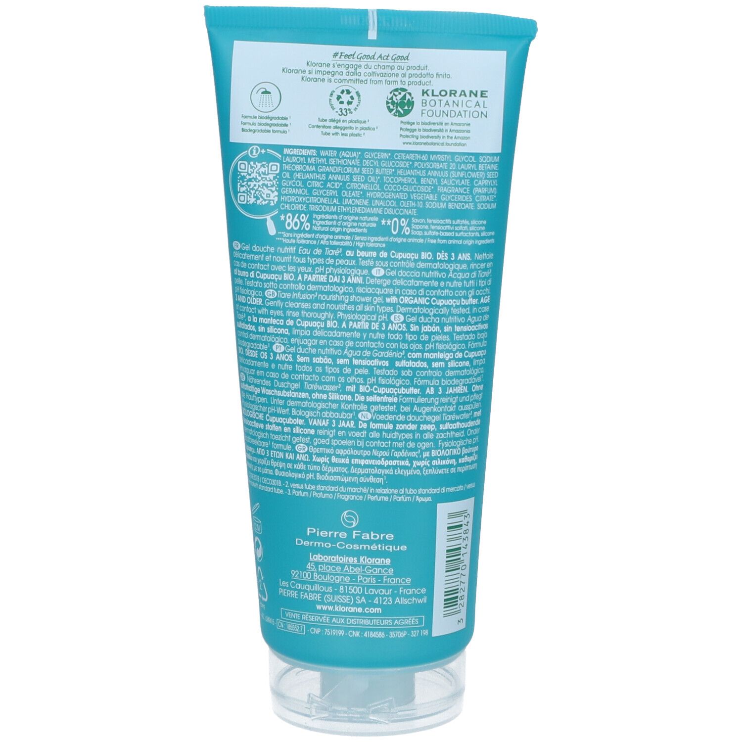 KLORANE TIARE WATER shower gel 200 ml