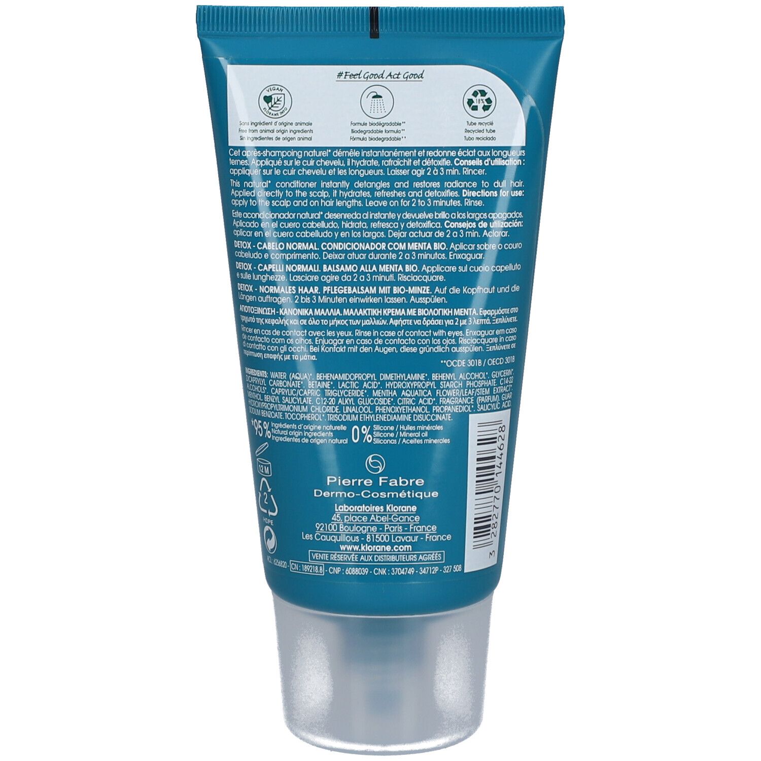 KLORANE AQUATIC MINT detox hair protective balm 150 ml