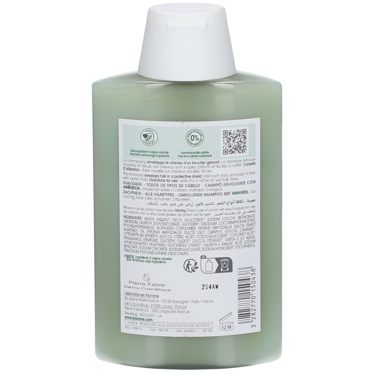 KLORANE A LA ALMENDRA softness and tone shampoo 200 ml