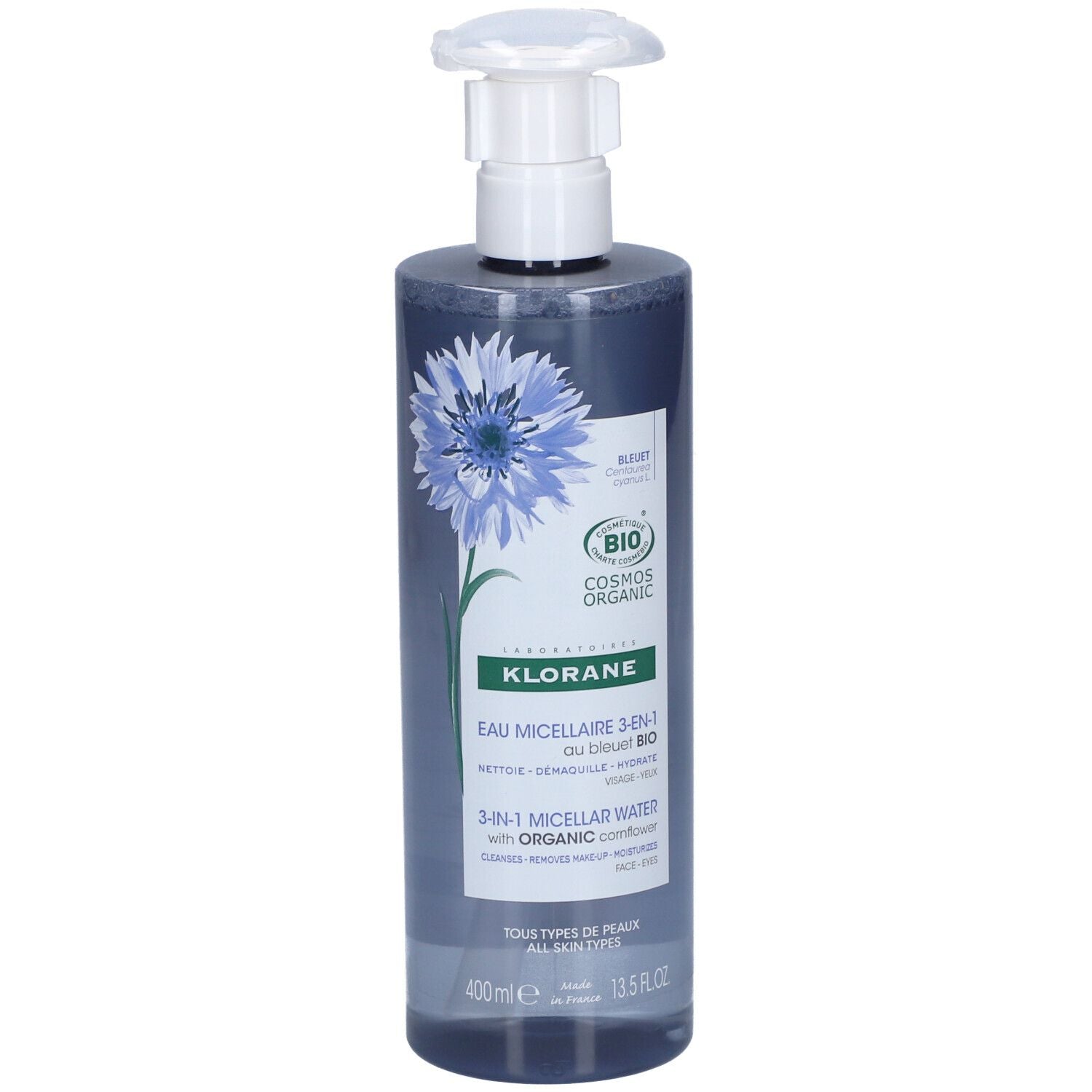 KLORANE CORNFLOWER BIO makeup remover micellar water 400 ml
