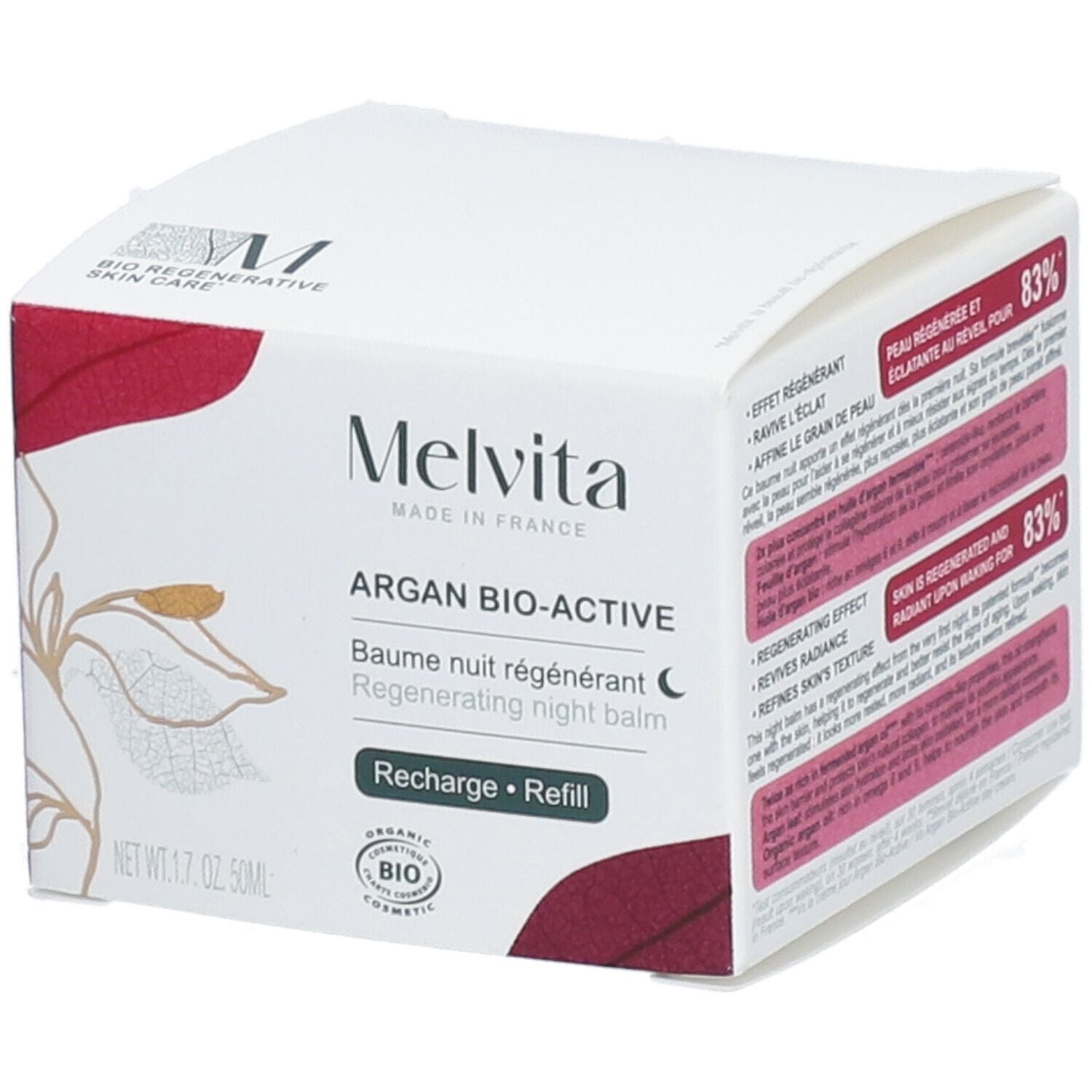 MELVITA ARGÁN BIO-ACTIVO bálsamo regenerador de noche recarga 50 ml