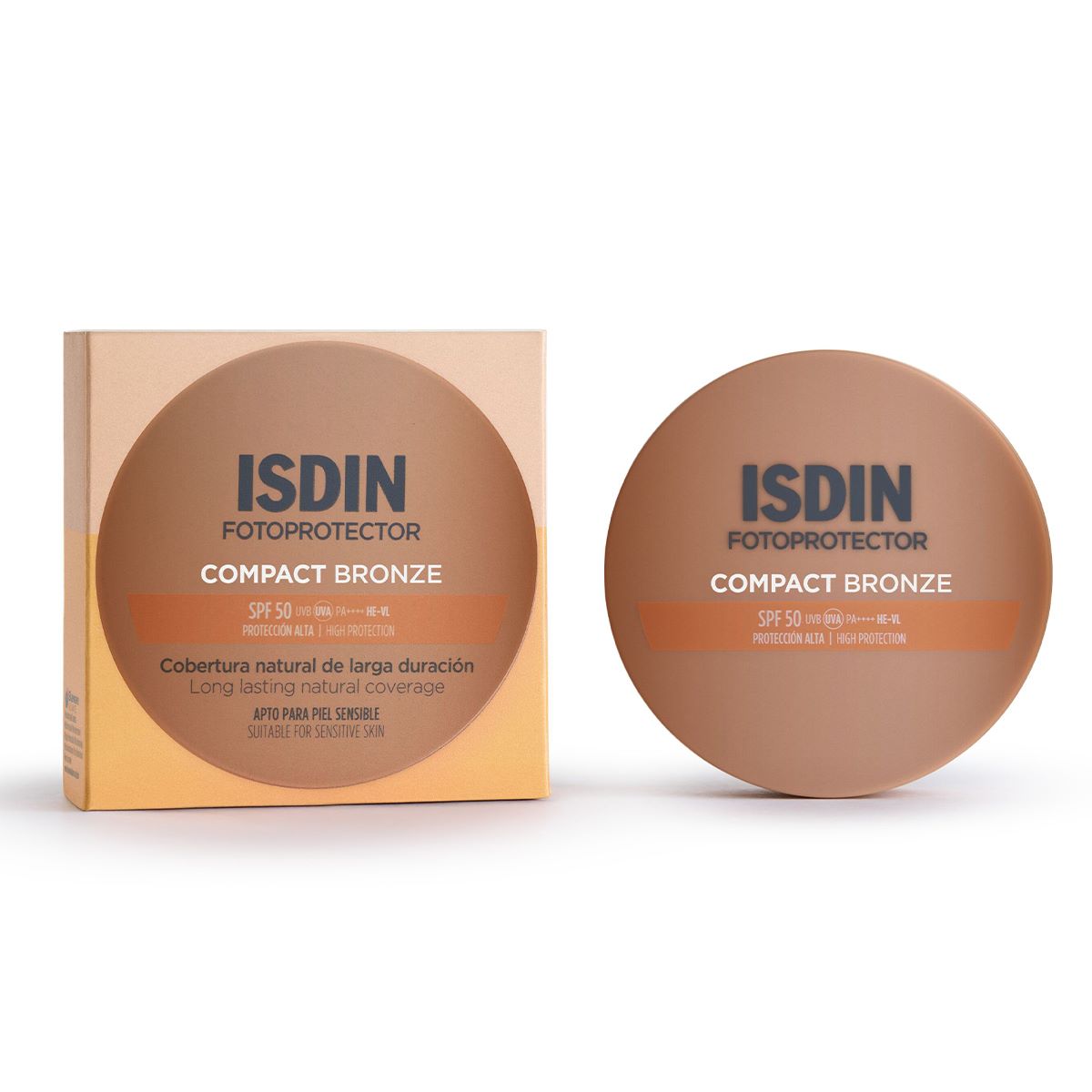 ISDIN COMPACT SUNSCREEN SPF 50 natural long-lasting coverage #Bronze 10g