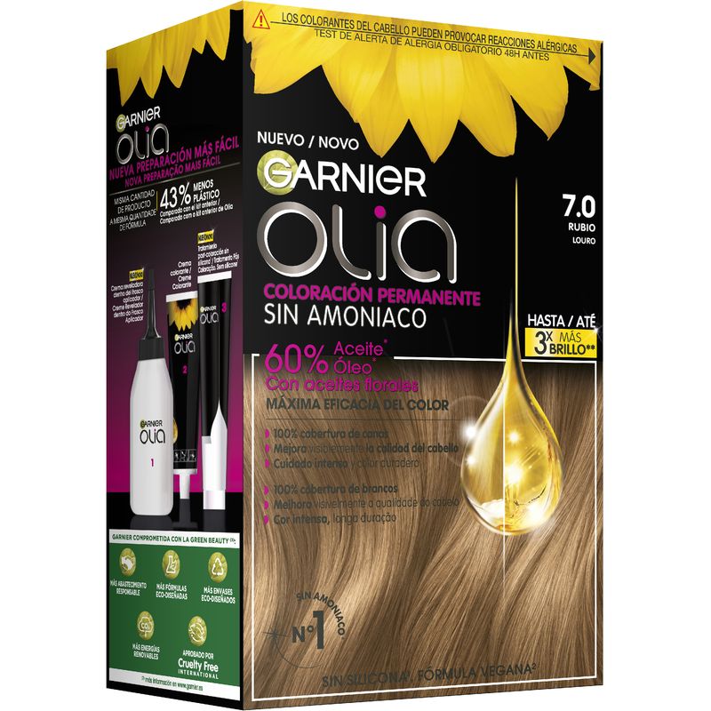 GARNIER OLIA coloración permanente sin amoniaco #7.0-rubio 1 u
