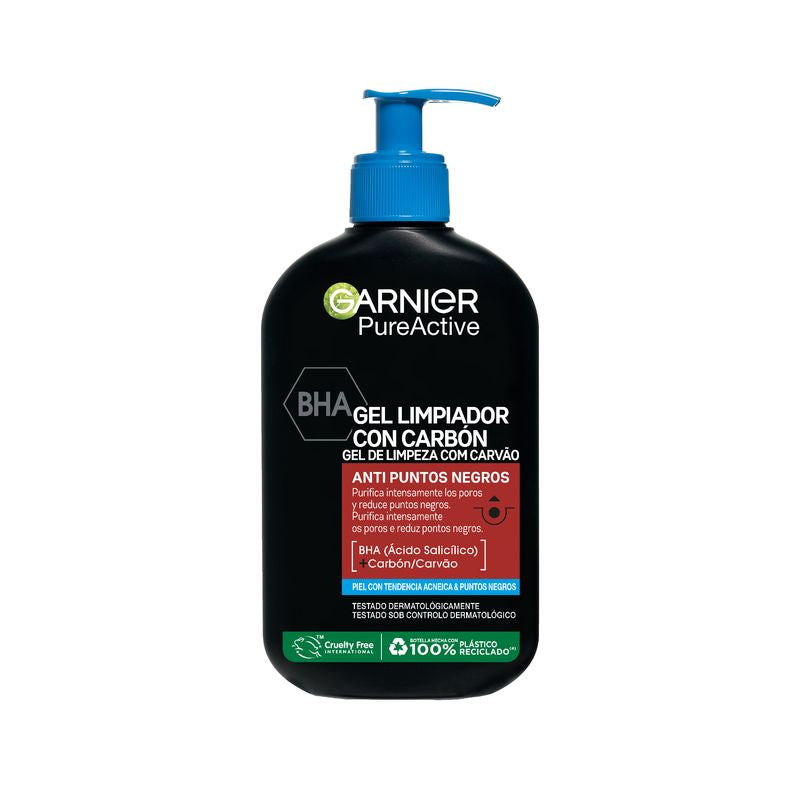 GARNIER PURE ACTIVE charcoal anti-blackhead cleanser gel 250 ml