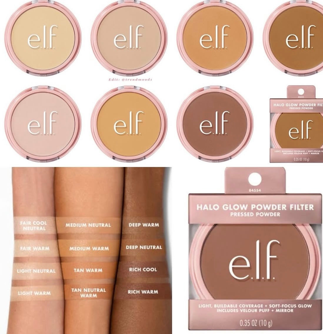 ELF COSMETICS HALO GLOW powder makeup #Rich Warm 10 gr