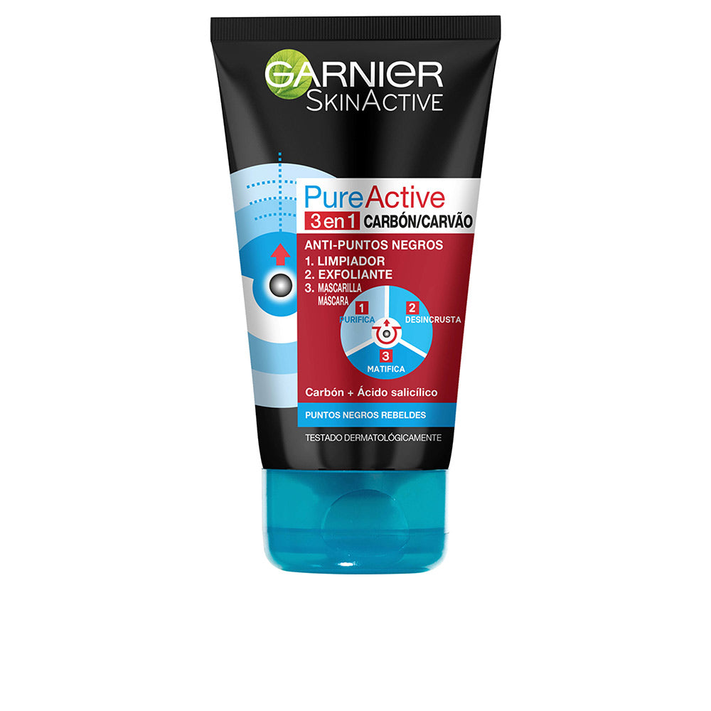 GARNIER PURE ACTIVE intensive 3-in-1 charcoal anti-blackheads for oily skin 150 ml