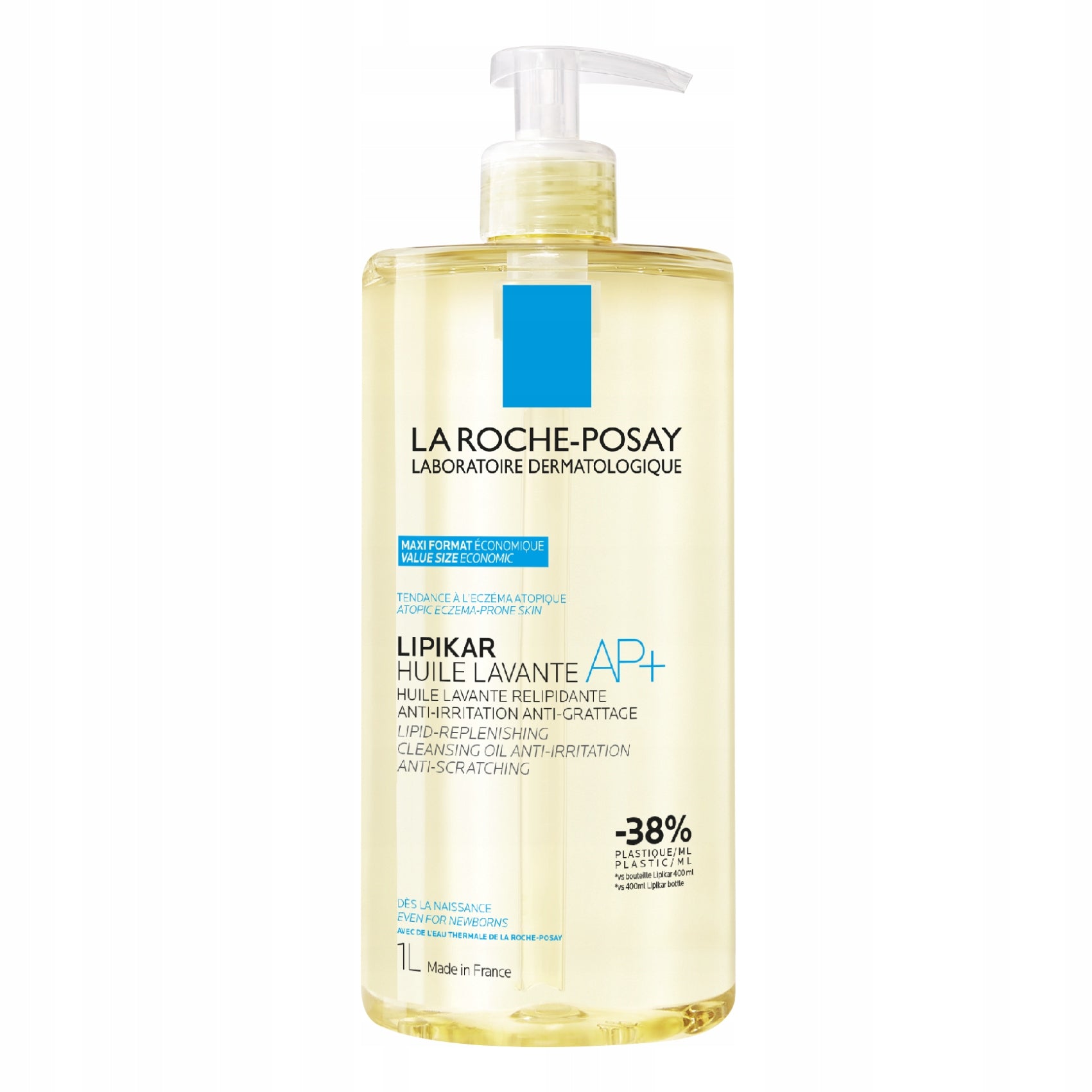 LA ROCHE POSAY LIPIKAR AP+ Cleansing Oil Anti-irritation Body Cleanser for Atopic Skin 1000 ml