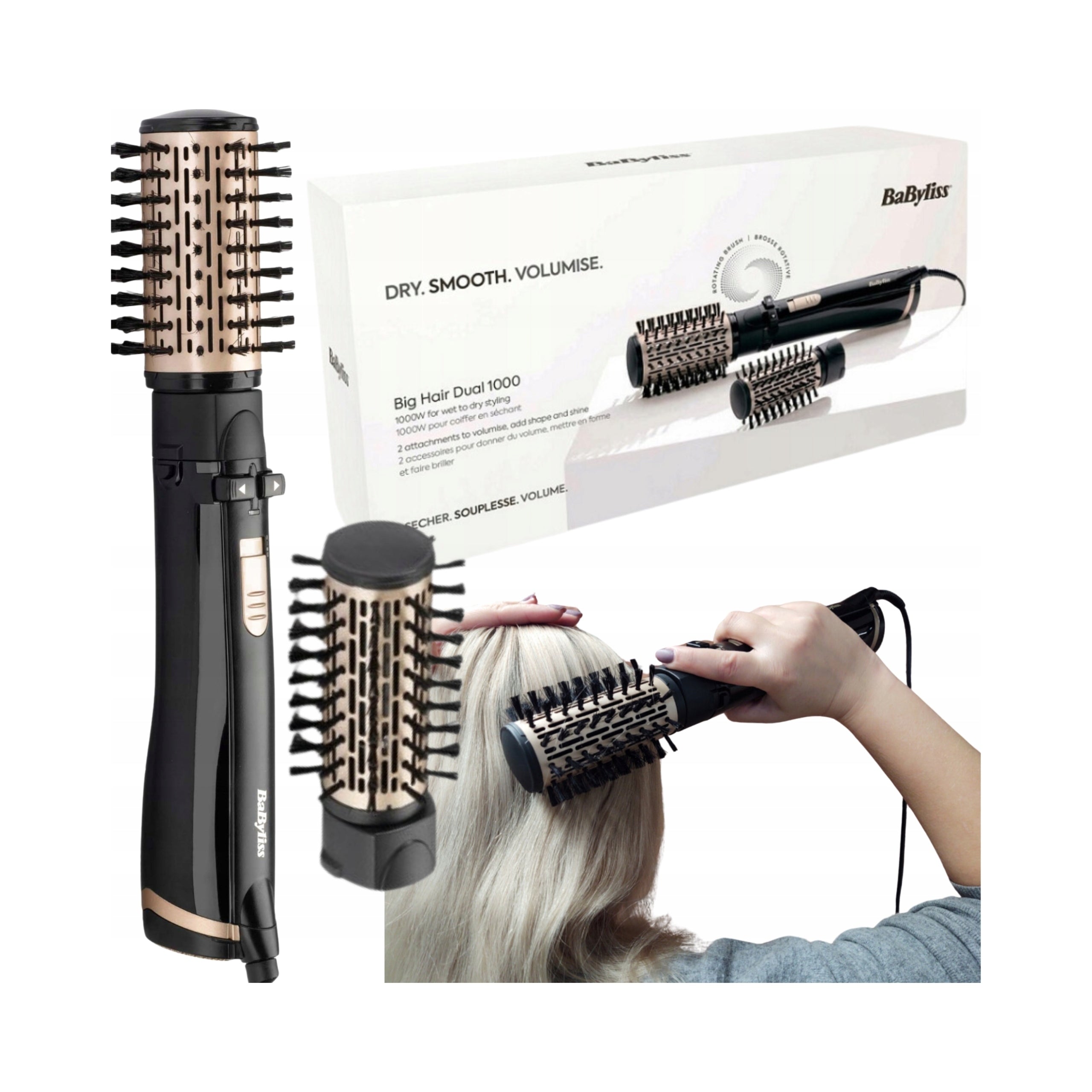 BABYLISS ROTATING AIR BRUSH AS962E big hair dual 1000 1 u