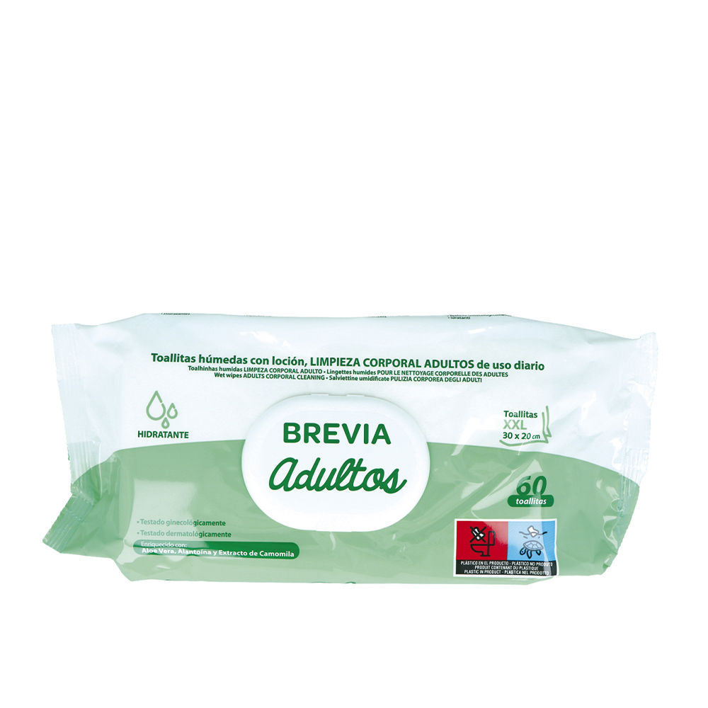 SALUSTAR BREVIA adult cleaning lotion wipes 30x20 cm 60 units