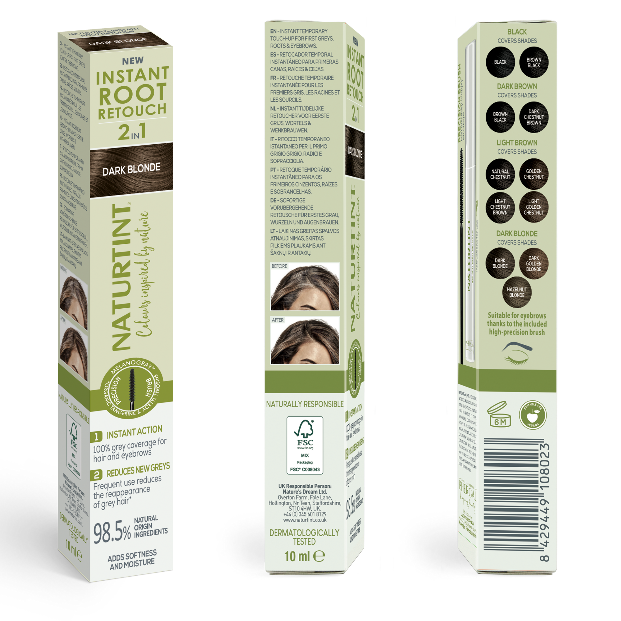 NATURTINT INSTANT ROOT RETOUCH 2-in-1 temporary gray hair retoucher #Dark Blonde 10 ml