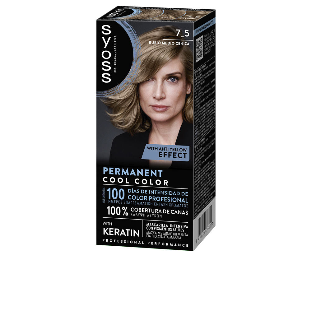 SYOSS PERMANENT COOL COLOR #7.5-Rubio Medio Ceniza 1 u