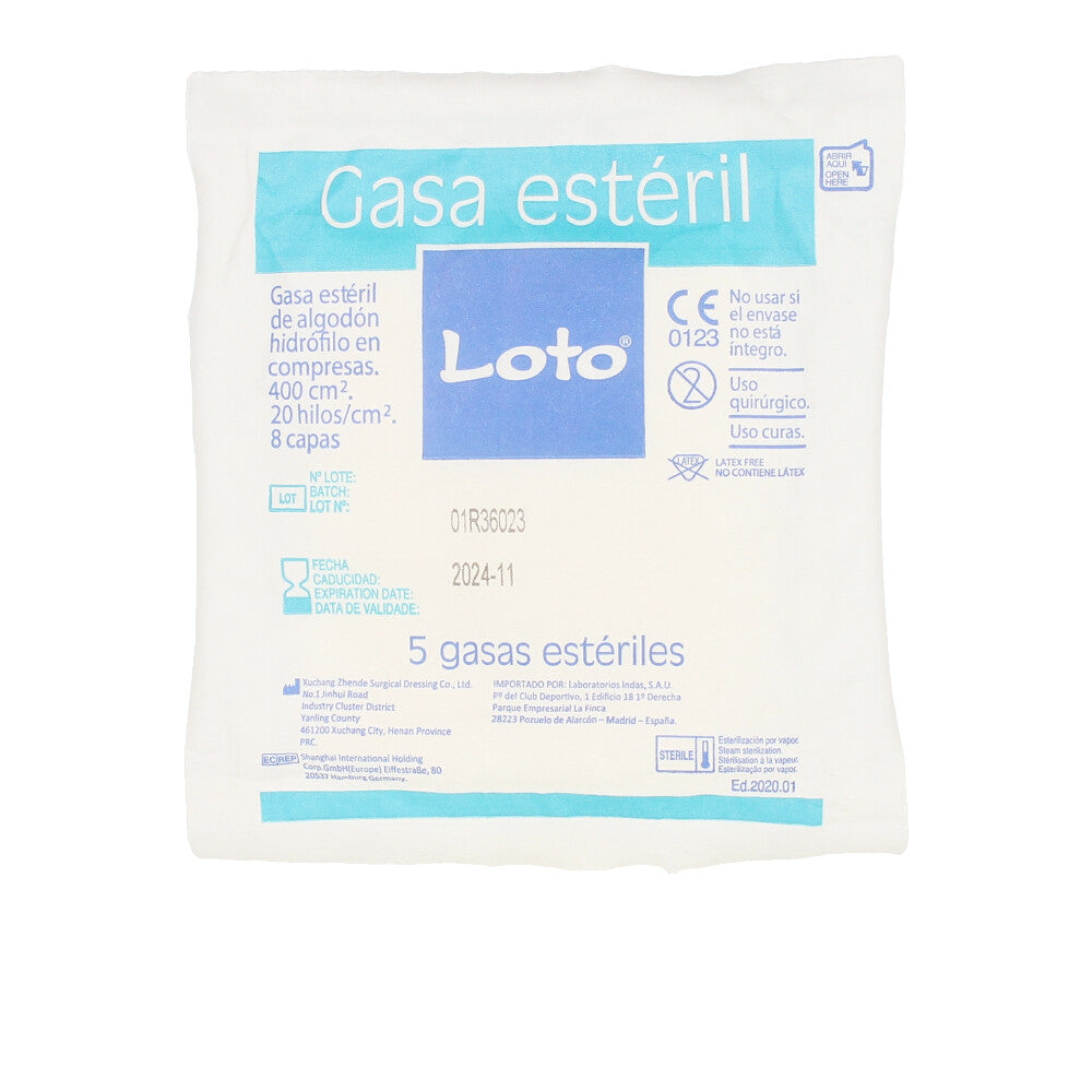 INDASEC LOTO gasa suave hidrófila 100% algodón 90 u