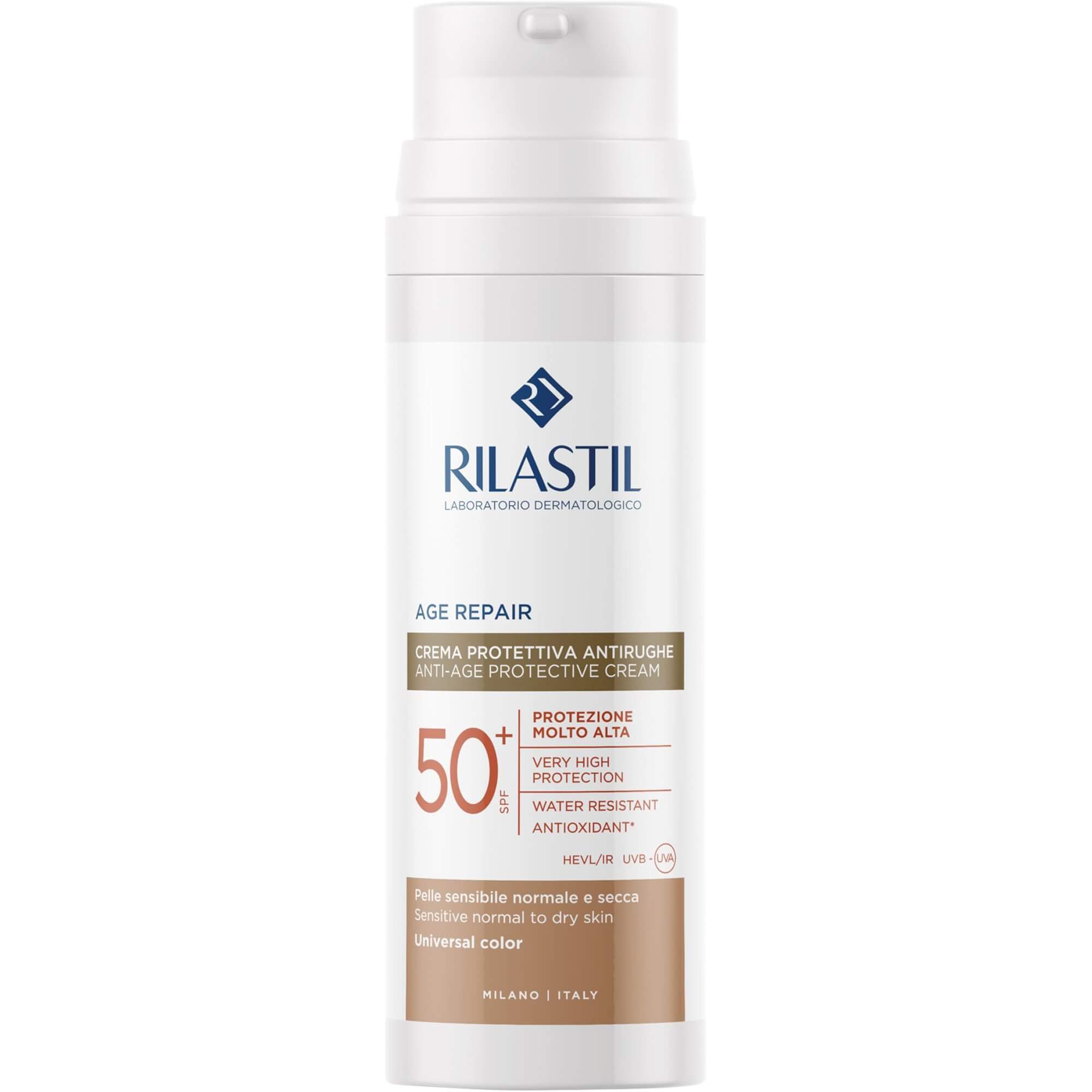 RILASTIL SUN SYSTEM AGE REPAIR COLOR fotoprotector antiedad con color SPF50+ 50 ml