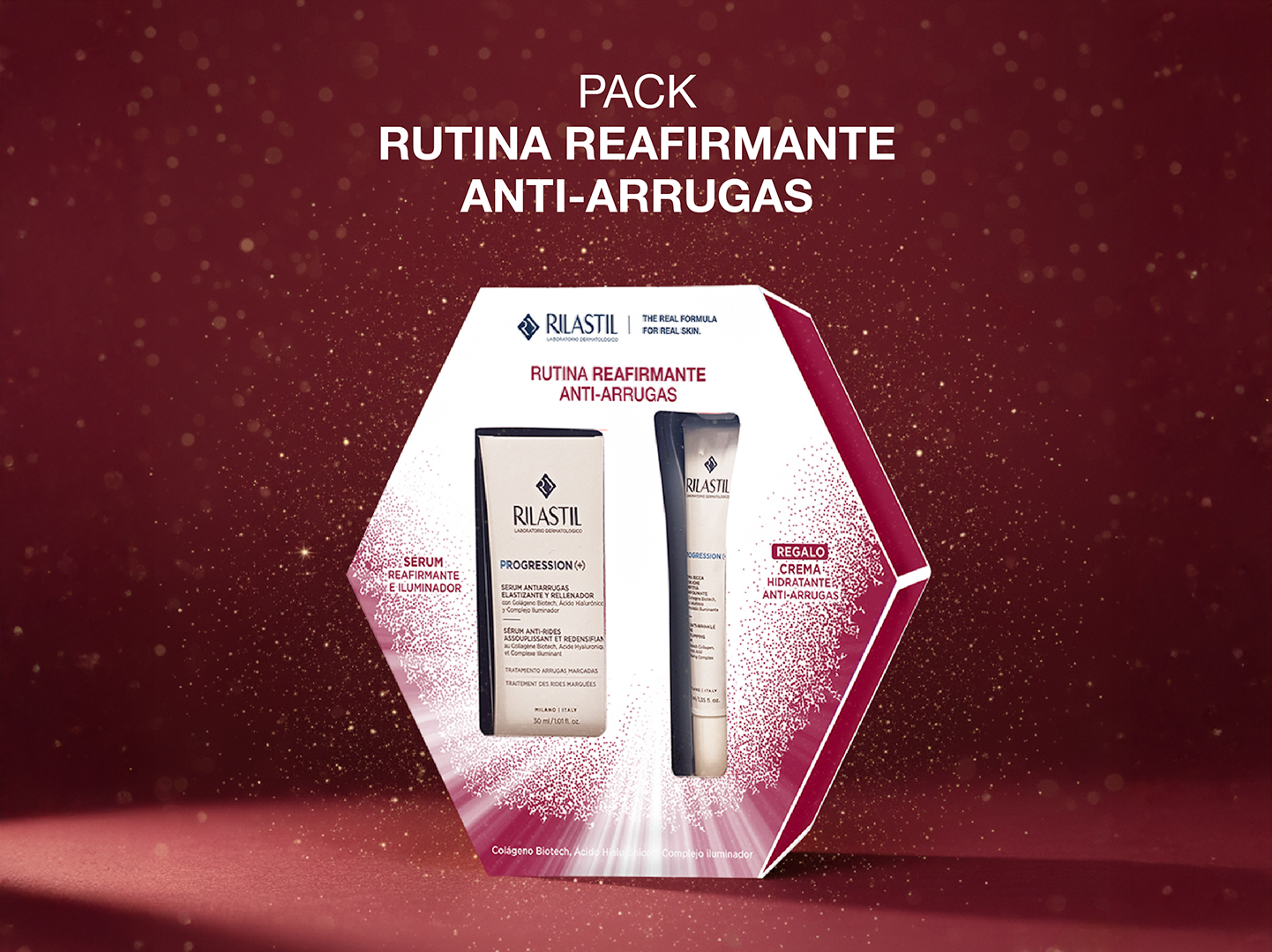 RILASTIL PROGRESSION (+) ANTI-WRINKLE AND ILLUMINATING ROUTINE 2-PIECE CASE