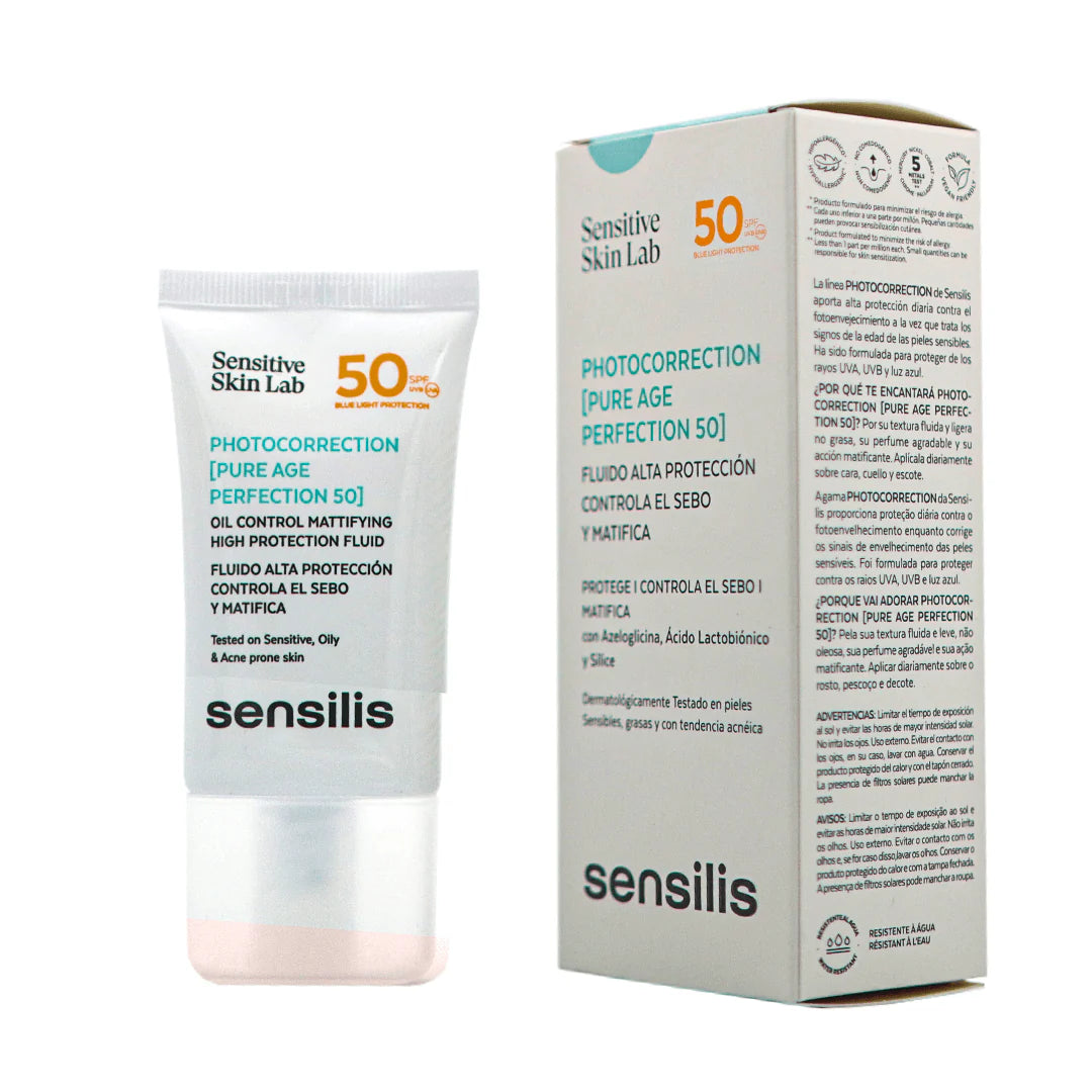 SENSILIS PHOTOCORRECTION [PURE AGE PERFECTION 50] fluido alta protección controla el sebo y matifica 40 ml
