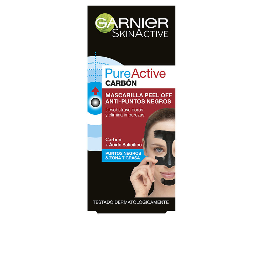 GARNIER PURE ACTIVE CARBON mascarilla peel-off anti-puntos negros 50 ml