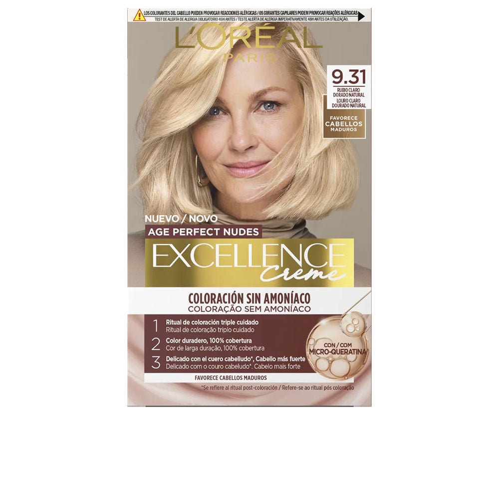 L'ORÉAL PARIS EXCELLENCE CREME ammonia-free hair color with micro-keratin #9.31-Light Blonde 1 unit