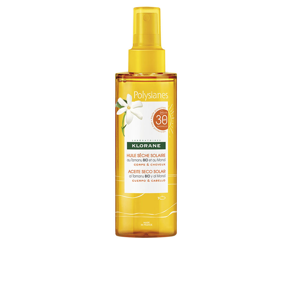KLORANE POLYSIANES MONOÏ Y TAMANU BIO solar dry oil SPF30 200 ml