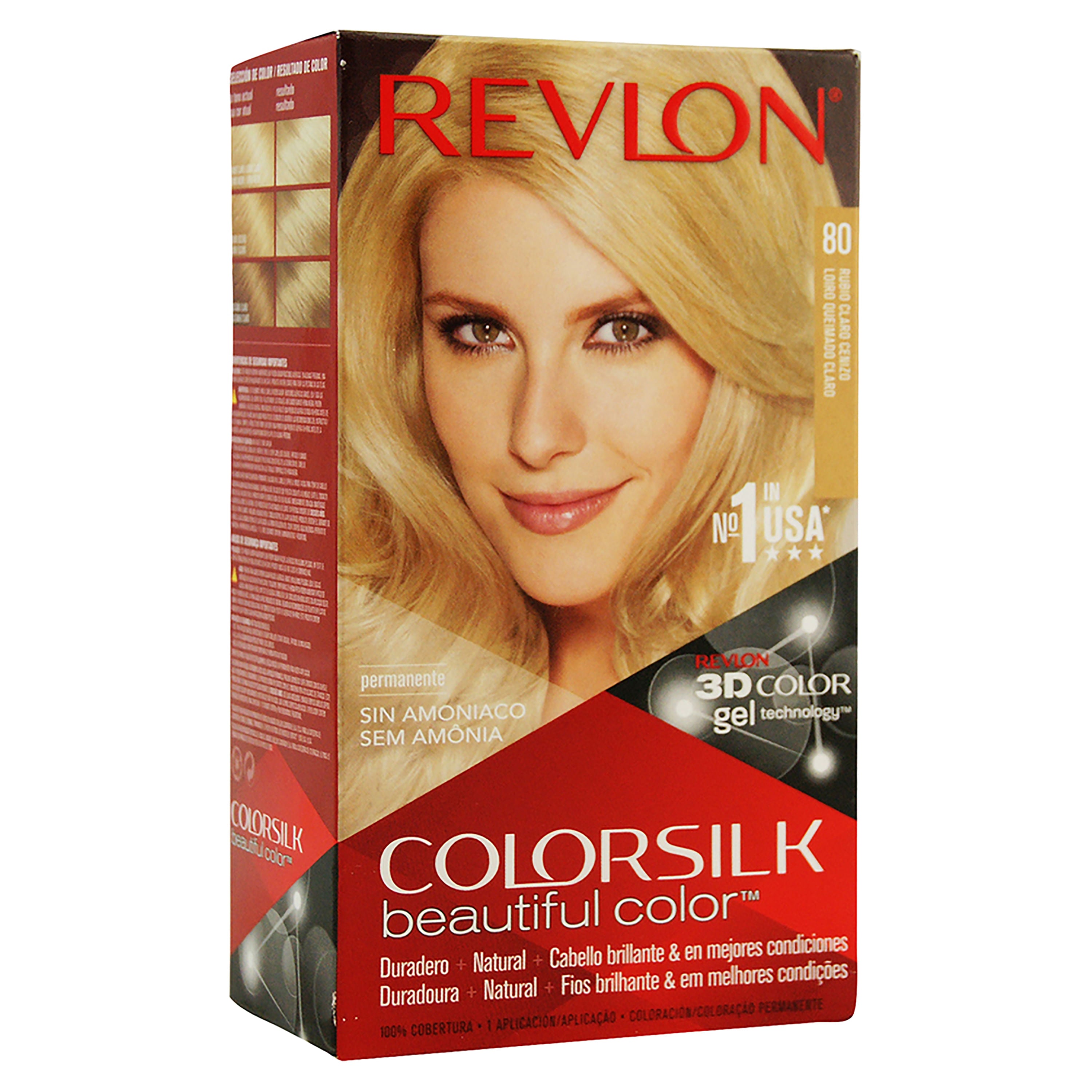 REVLON MASS MARKET COLORSILK tinte #80-rubio claro cenizo 1 u