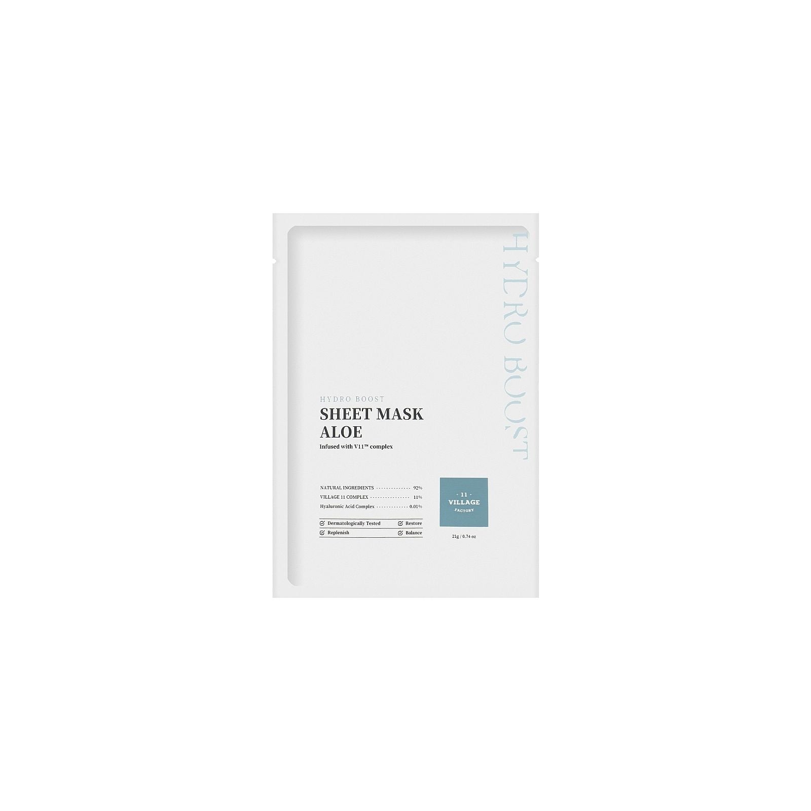 VILLAGE 11 HYDRO BOOST sheet mask aloe 21 gr