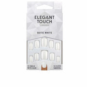 ELEGANT TOUCH POLISHED COLOUR nails with glue squoval #quite white