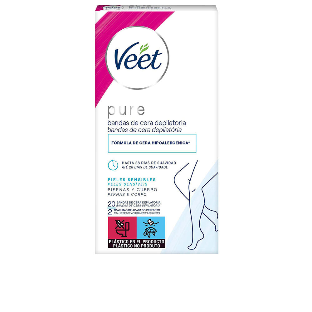VEET PURE WAX STRIPS for sensitive skin 20 units