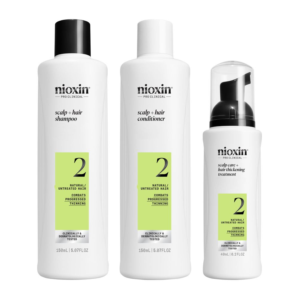 NIOXIN SYSTEM 2 - Kit - Treatment for Natural Hair with Advanced Thinning 3 units