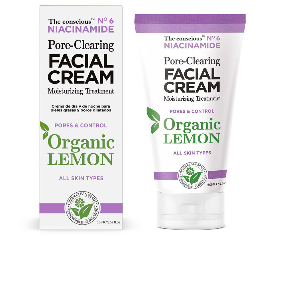 THE CONSCIOUS™ NIACINAMIDE pore-clearing facial cream organic lemon 50 ml
